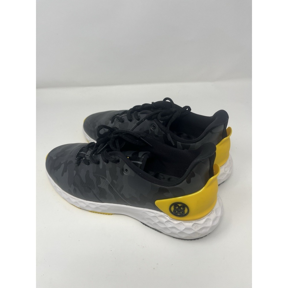 G/Fore MG4+ Spikeless Golf Shoes Mens Size 8 Onyx Camo Yellow G4MF21EF29